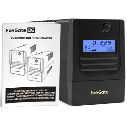 ИБП 850 В*А ExeGate EX299502RUS Smart LB-850.LCD.AVR.2SH