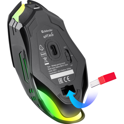 Игровая мышь DEFENDER Katana GM-511 черный