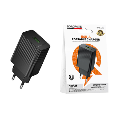 СЗУ BOROFONE BAS72A QC 3.0 USB 18W, Черный