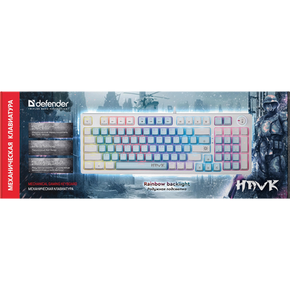 Игровая клавиатура DEFENDER Hawk GK-418 RU, голубой