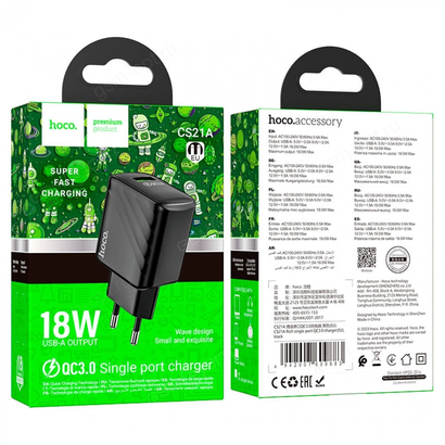 СЗУ HOCO CS21A Rich QC3.0, Черный