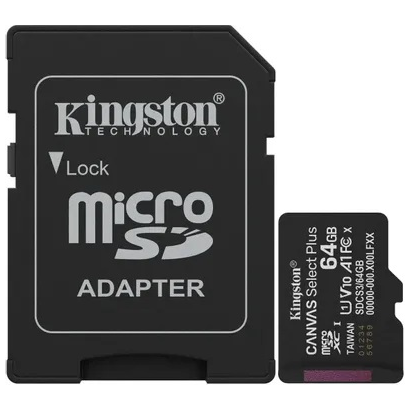 Карта памяти 64Gb Kingston Canvas Select Plus microSDXC Class 10 SDCS3/64Gb