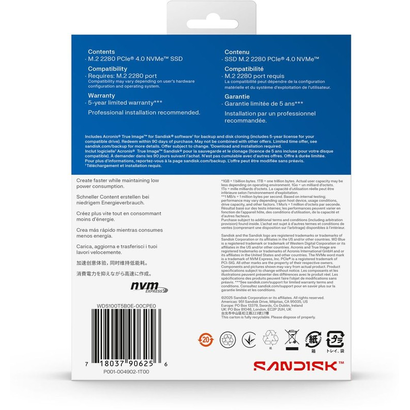 SSD M.2 1Tb WD WDS100T5B0E