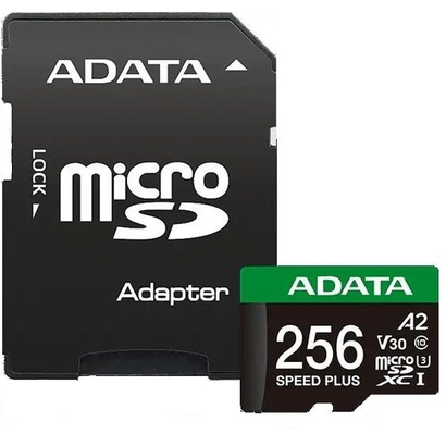 Карта памяти 256Gb ADATA  microSDXC Class 10 UD256GUI3V30A2SP-RA1