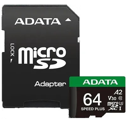 Карта памяти 64Gb  A-DATA microSD Class 10 UD64GUI3V30A2SP-RA1