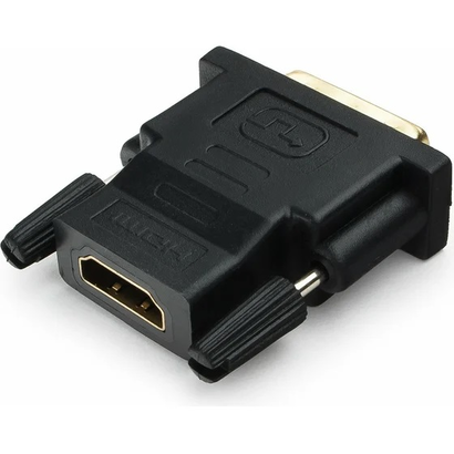 Переходник HDMI-DVI Cablexpert 19F/19M золотые разъемы, пакет, черный (A-HDMI-DVI-2)