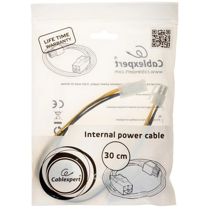 Удлинитель кабеля питания Cablexpert ATX 4-Pin M/F, длина 0,3м  CC-PSU-7