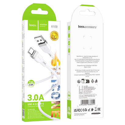 Дата-кабель HOCO X109 Energy Type-C 1m (белый)