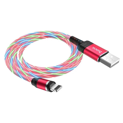 Дата-кабель HOCO U90 Ingenious streamer lightning 1м (красный)