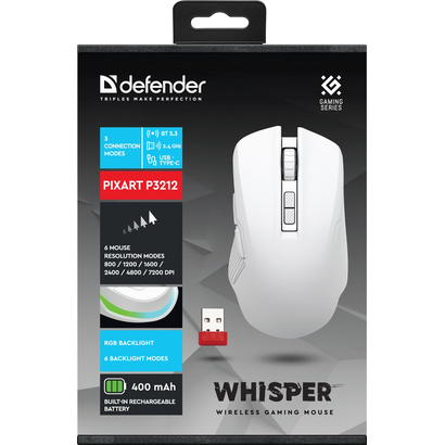 Игровая мышь DEFENDER Whisper GM-209 белый