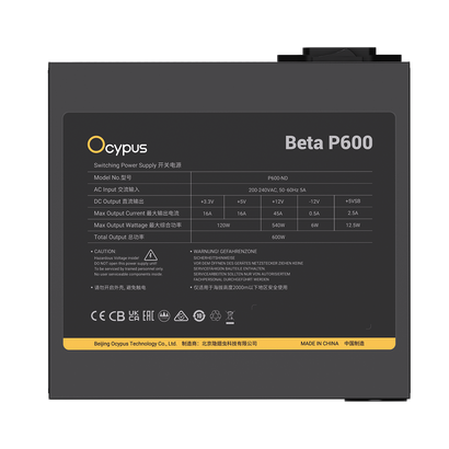 Блок питания 600W Ocypus Beta-P600-N1HDBK024X-EU