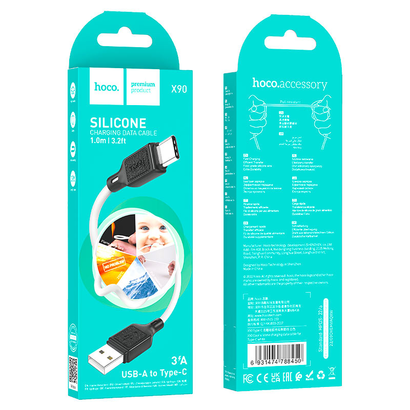 Дата-кабель HOCO X90 Cool silicone for Type-C (белый)