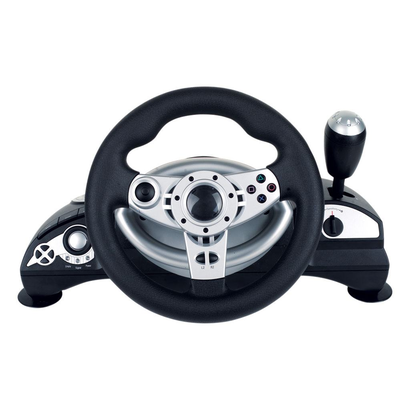 Руль игровой Dialog GW-14VR CyberPilot - эф.вибрации, 2 педали, рычаг ПП, PC USB/PS2/PS3