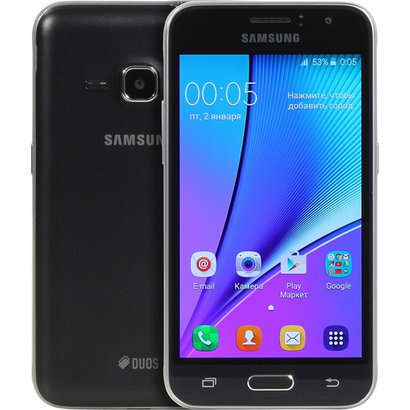 Смартфон Samsung Galaxy J1 (2016) SM-J120F 8Gb черн 4G 2Sim 4.5'' 480x800 Android 4.4 5Mpix WiFi GPS
