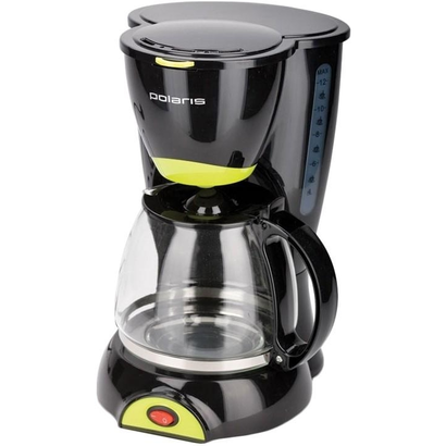 Кофеварка капельная Polaris PCM1211 800Вт черный/салатовый