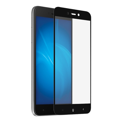 Закаленное стекло с цветной рамкой (fullscreen) для Xiaomi Redmi Note 5A/Prime DF xiColor-17 (black)