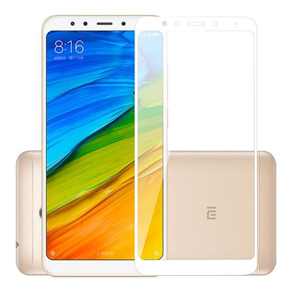Закаленное стекло с цветной рамкой (fullscreen) для Xiaomi Redmi 5 DF xiColor-22 (white)