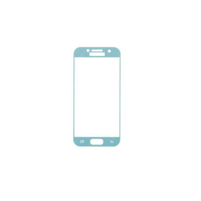 Закаленное стекло с цветной рамкой (fullscreen) для Samsung Galaxy J3 (2017) DF sColor-20 (blue)