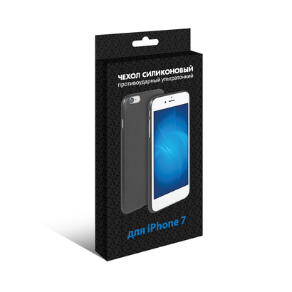 Силиконовый супертонкий чехол для iPhone 7/8 DF iColorCase-01 (black)