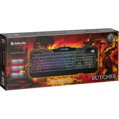 Игровая клавиатура DEFENDER Butcher GK-193DL RU,RGB подсветка, 9 режимов