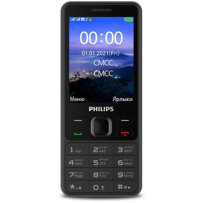 Мобильный телефон Philips E185 Xenium черный моноблок 32Mb 2.8'' 240x320 0.3Mpix GSM900/1800 MP3 FM