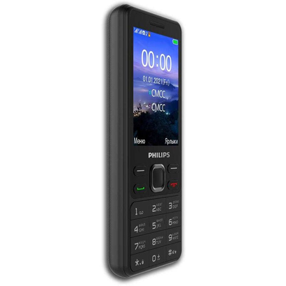 Мобильный телефон Philips E185 Xenium черный моноблок 32Mb 2.8'' 240x320 0.3Mpix GSM900/1800 MP3 FM