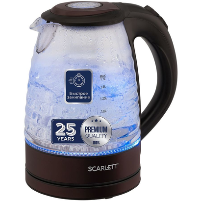 Чайник Scarlett SC-EK27G97 1.7л. 2200Вт шоколад (стекло)