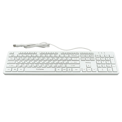 Клавиатура Dialog KK-ML17U WHITE Katana с янтарной подсветкой клавиш, USB, белая
