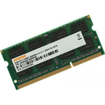 SODIMM DDR3 4Gb 1600MHz Digma DGMAS31600004D