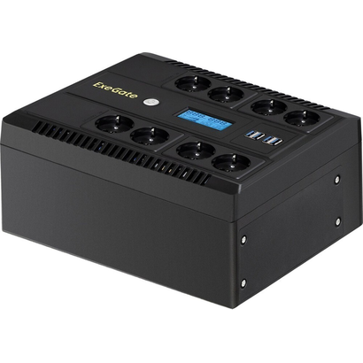 ИБП 1000 В*А ExeGate EX293858RUS NEO Smart LHB-1000.LCD.AVR.8SH.CH.US