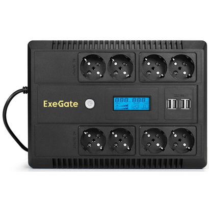 ИБП ExeGate EX295014RUS NEO Smart LHB-850.LCD.AVR.8SH.CH.RJ.USB