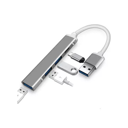 Концентратор ORIENT 4 порта CU-324, USB 3.0 алюминиевый корпус, серебристый (31236)