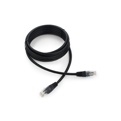 Патч-корд литой, UTP, RJ45, Cat.5e, 5m,(черный) Gembird/Cablexpert PP12-5M/BK
