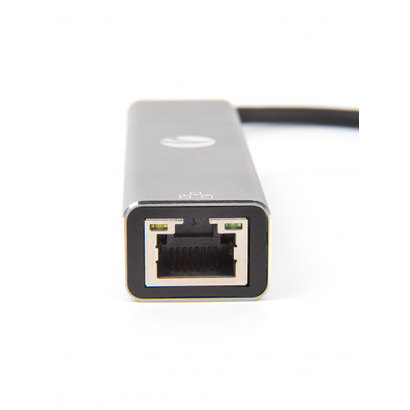 Концентратор VCOM USB 3.1 Type-Cm --> RJ-45+3port USB3.0(f)  DH311A