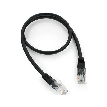 Патч-корд литой, UTP, RJ45, Cat.5e, 1m,(черный) Cablexpert PP12-1M/BК