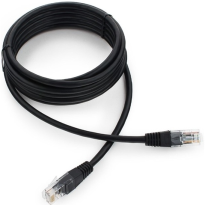 Патч-корд литой, UTP, RJ45, Cat.5e, 10m,(черный) Cablexpert PP12-10M/BК