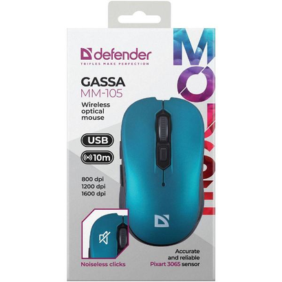 Мышь Defender Gassa MM-105 бирюзовый
