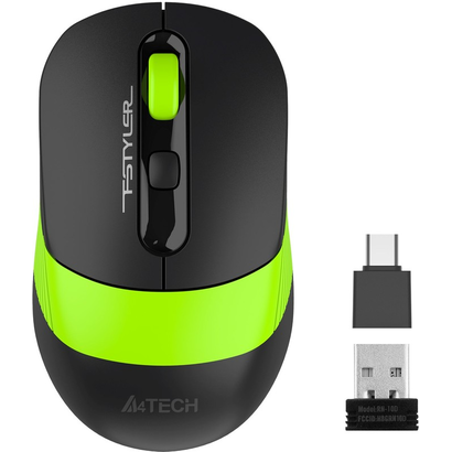 Мышь A4Tech Fstyler FG10CS Air черный/зеленый
