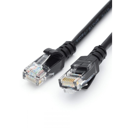Патч-корд литой, UTP, RJ45, Cat.5e, 1m,(черный) Cablexpert PP12-1M/BК