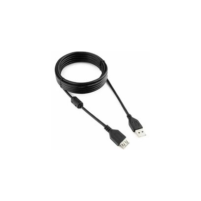 Удлинитель AM/AF 3m Gembird USB 2.0 + Ферритовый фильтр,черный PRO CCF-USB2-AMAF-10