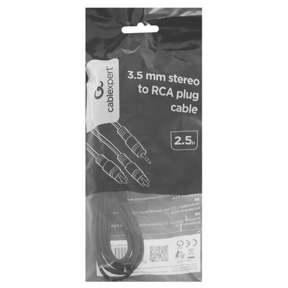 Кабель аудио Gembird джек 3.5 - 2xRCA, 2.5м CCA-458-2.5M