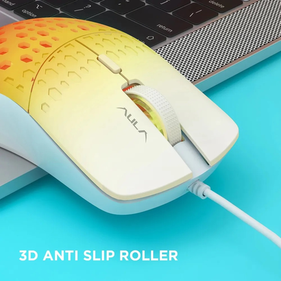 Игровая мышь AULA S11 PRO orange 3600 dpi, 6кн, радужная подсветка