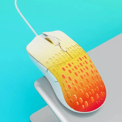 Игровая мышь AULA S11 PRO orange 3600 dpi, 6кн, радужная подсветка