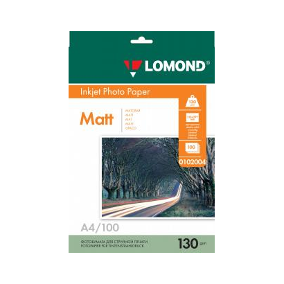 Фотобумага Lomond 0102004 A4/130г/м2/100л./белый матовое/матовое для струйной печати