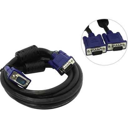Кабель VGA 3м Aopen/Qust 15M-15M 3m 2 фильтра ACG341AD-3M