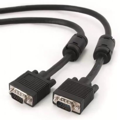 Кабель VGA 15м Cablexpert Premium 15M/15M, черный, тройной экран феррит.кольца, пакет CC-PPVGA-15M-B