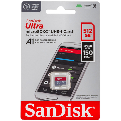 Карта памяти 512Gb SanDisk Ultra microSDXC Class 10 SDSQUAC-512G-GN6MN