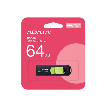 USB Flash 64GB Type-C USB 3.2 A-DATA  ACHO-UC300-64G-RBK/GN