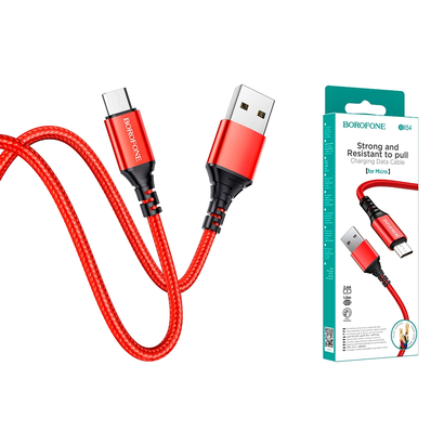 Дата-кабель BOROFONE BX54 Ultra bright micro 1м (красный)
