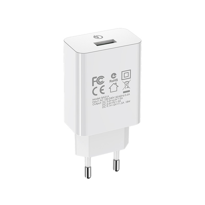 СЗУ Borofone BA21A 5V, 3A 1USB Long journey, QC3.0 Micro (белый)